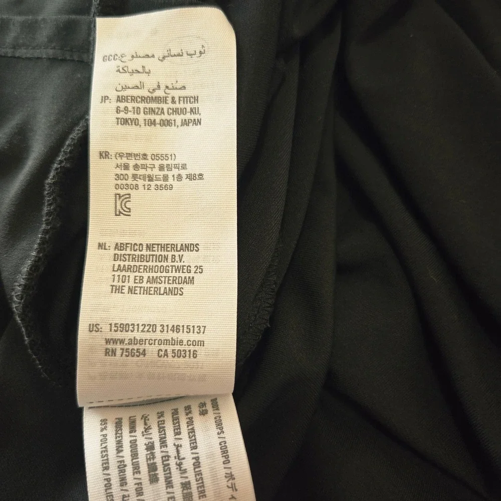Abercrombie‎ Fitch Black Collared Ruched Long Sleeve Maxi Dress Womens XS